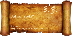 Bakay Zoé névjegykártya